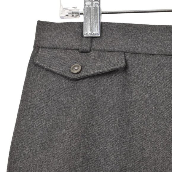 Vintage Allure Wool Grey  Midi Skirt Pencil Front Slit Size Medium - Picture 4 of 10